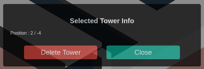 Interface d'informations d'une tour