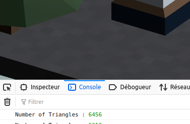triangle count Three.JS