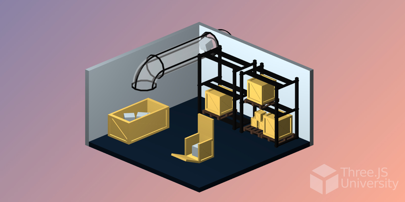 Three.JS Factory Low Poly Isometric