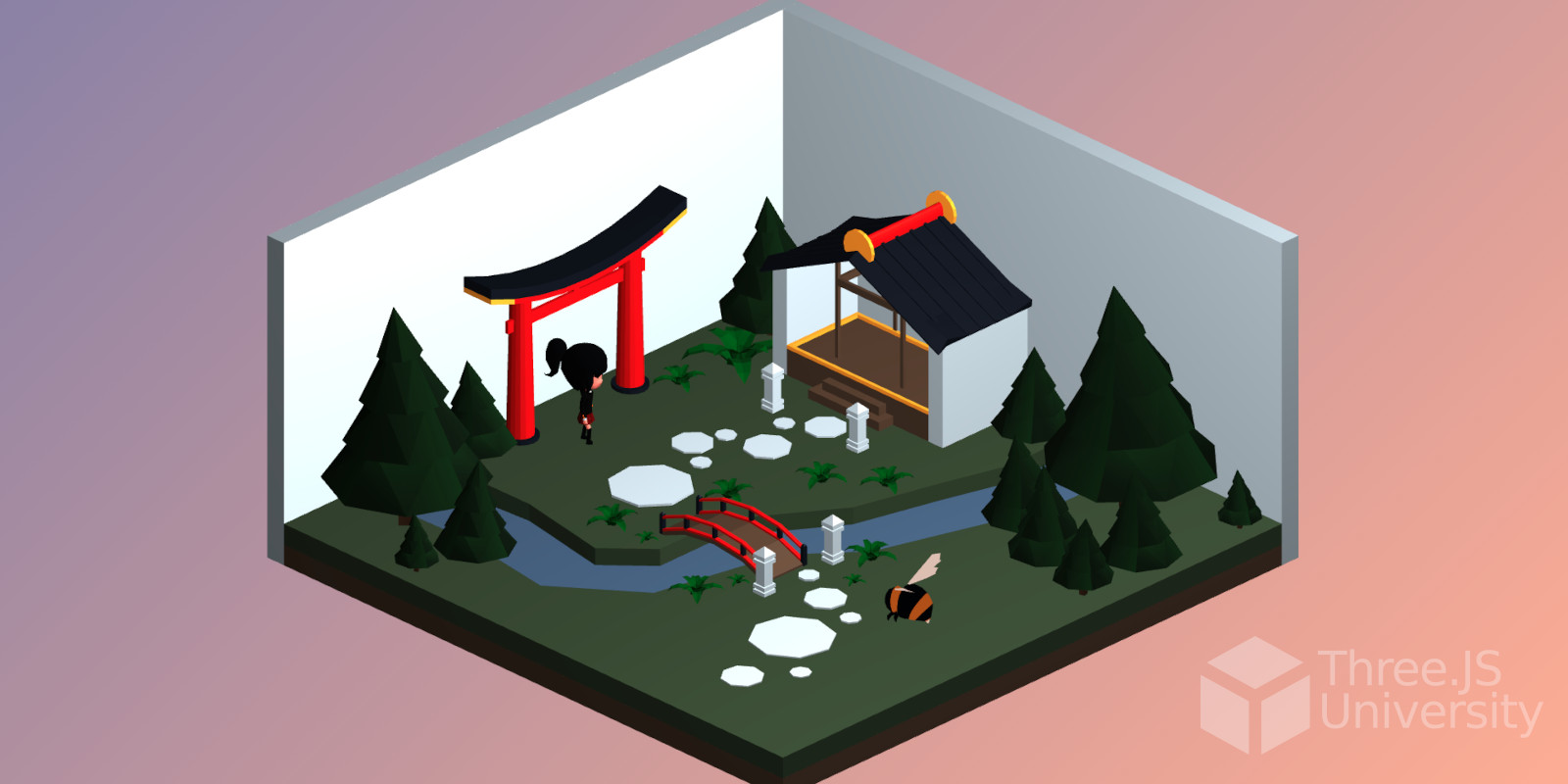 Three.JS Japanese Low Poly Isometric
